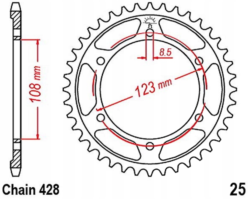 

Zębatka tylna 428 Jtr 60Z Aprilia RS4 125 4T /Repl