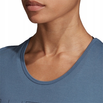 KOSZULKA DAMSKA ADIDAS MOTION TEE BLUE EH6438 R M Dekolt okrągły