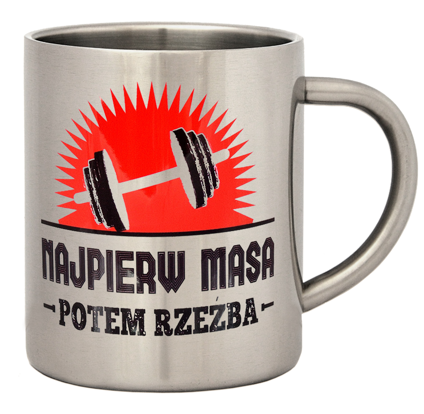 

Kubek Stalowy Prezent dla Siłacza, Siłownia Jakość