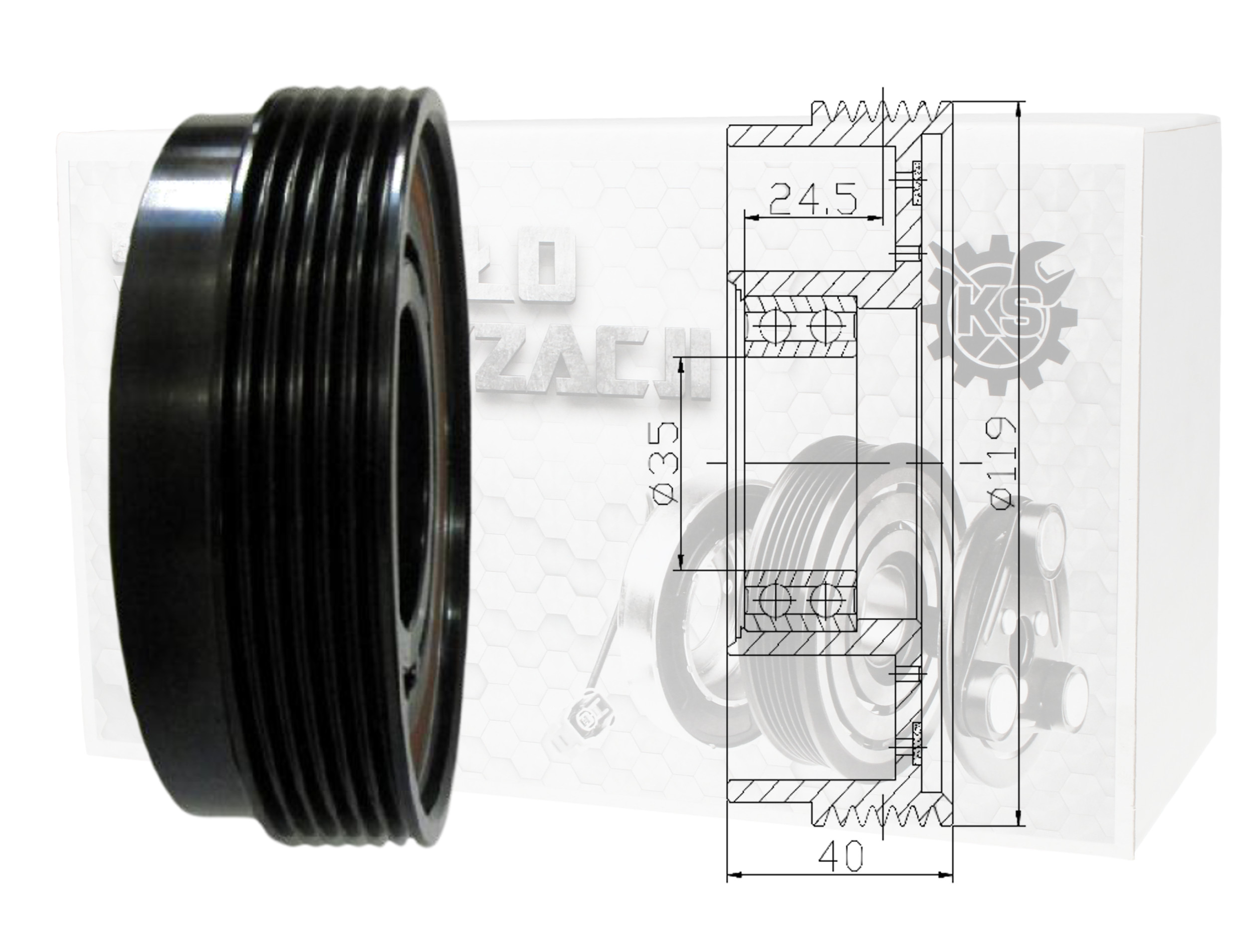 CEWKA KOŁO PASOWE SPRZĘGŁO KLIMA 6 PK SD7V16 EAN (GTIN) 5903876935160