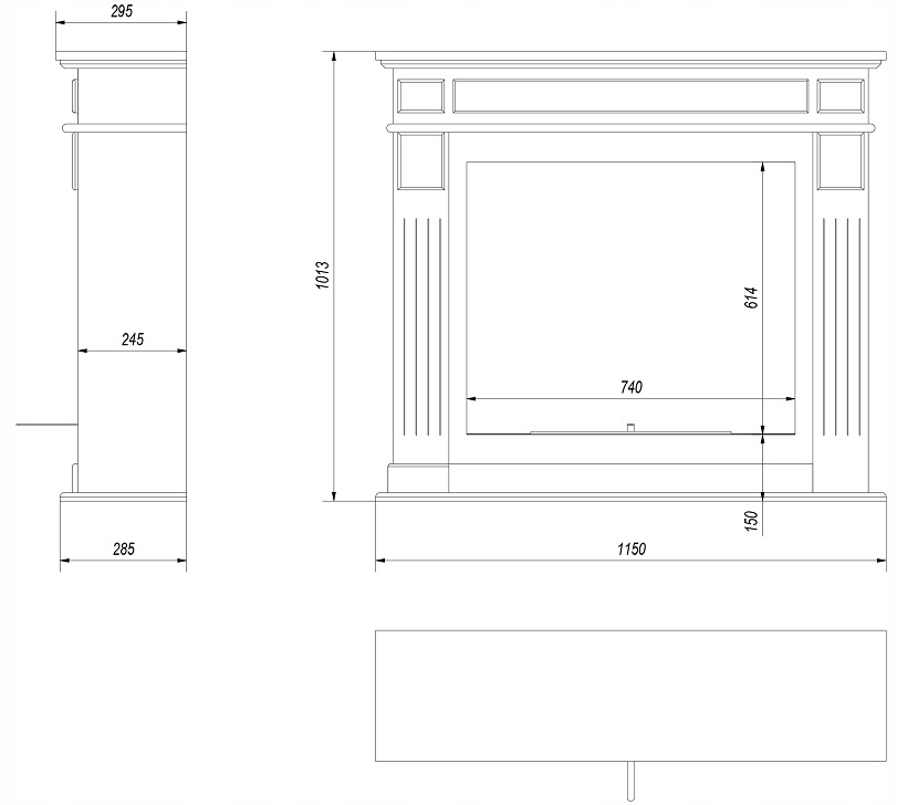 BIOKOMINEK NOVEMBER portalowy czarny aromaterapia Głębokość produktu 30 cm