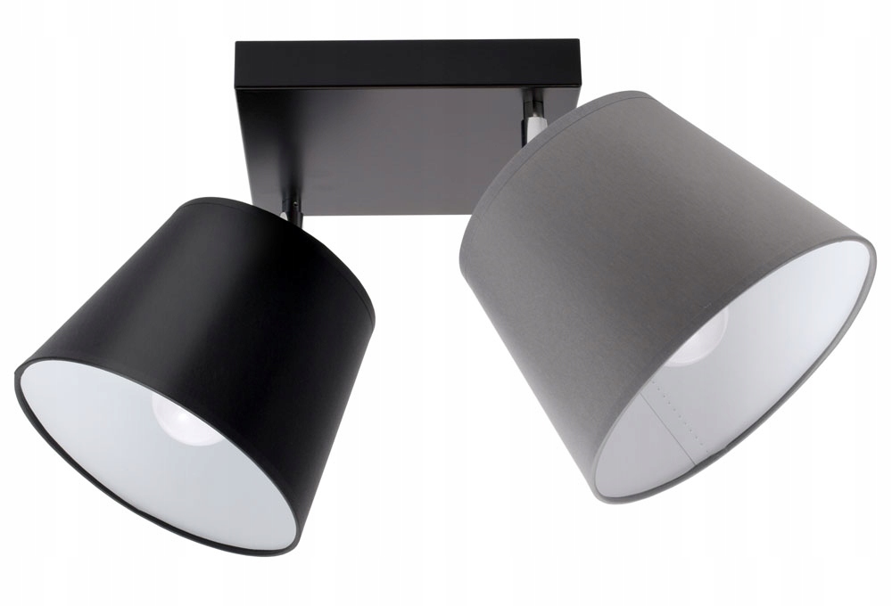 

Lampa sufitowa plafon żyrandol 2 abażury stożek