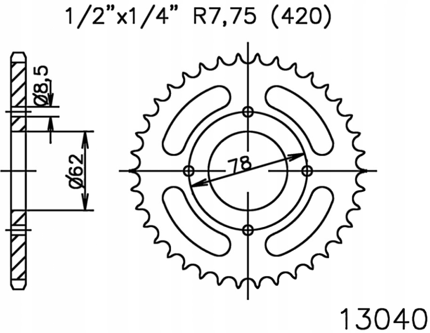 Zadní ozubené kolo Esjot 37Z Suzuki Lt-a 50 Quadmaster