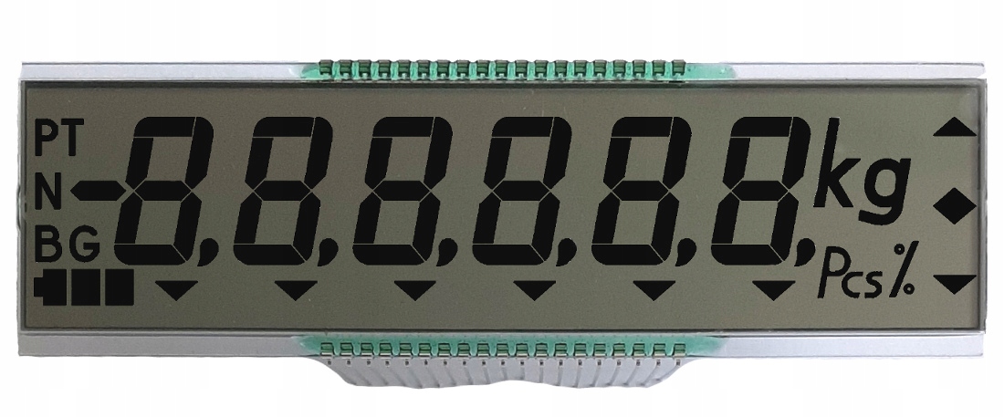 

Art LCD 6 cyfr + symbole (kg, Pcs) Transflective