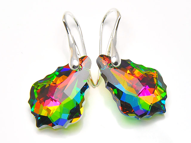 

Srebrne Kolczyki Swarovski Baroque Kolory Tęczy