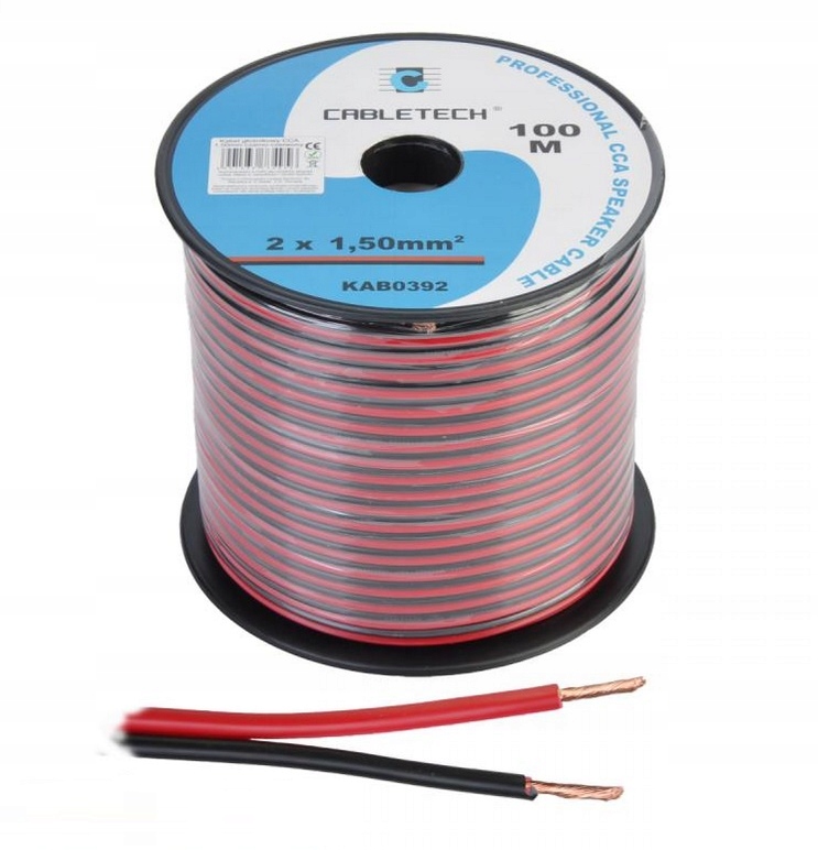 

Kabel Przewód Głośnikowy Cca 2x1,5m 1M Hit