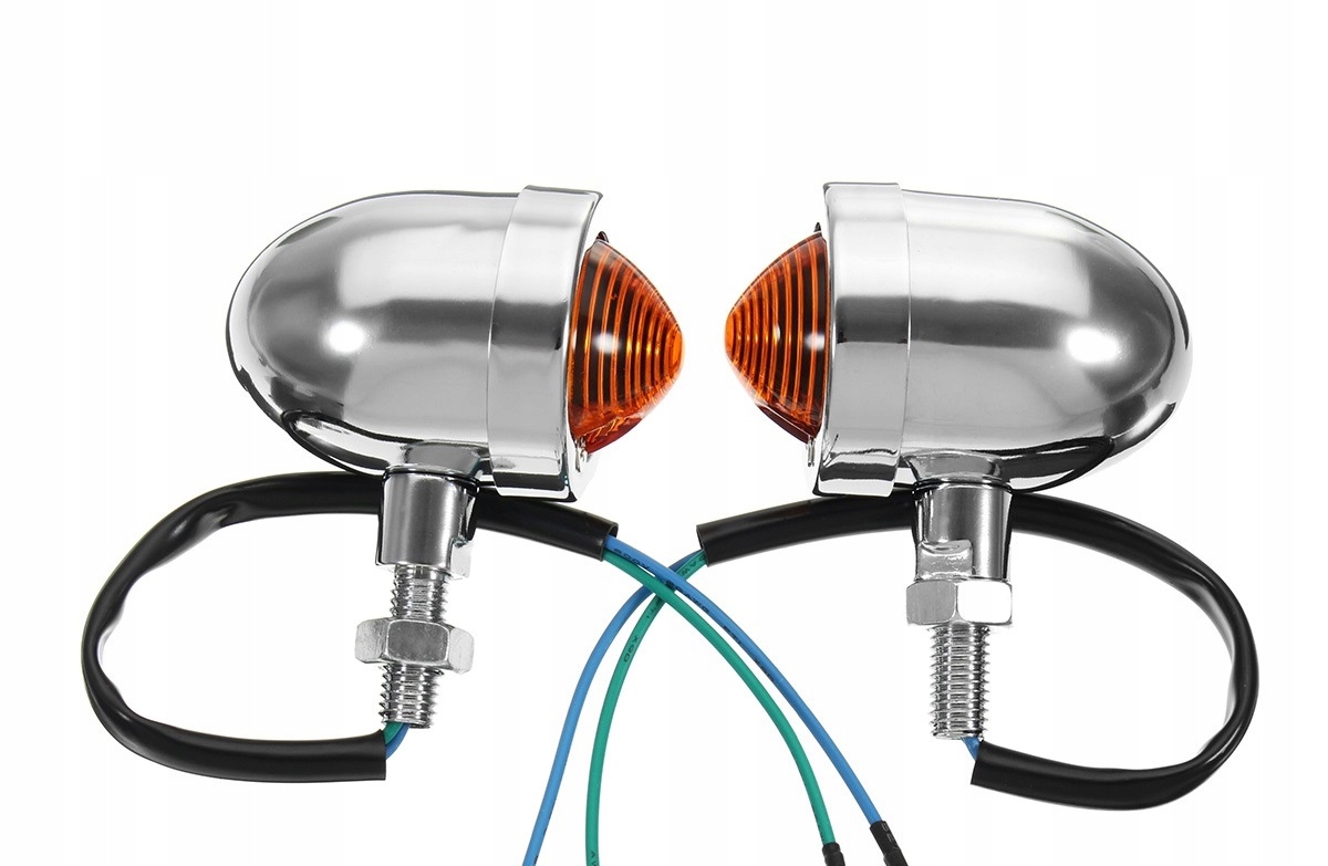 KIERUNKOWSKAZY MOTOCYKL CHROM CHROMOWANE RETRO CHOPPER CUSTOM HARLEY 5cm