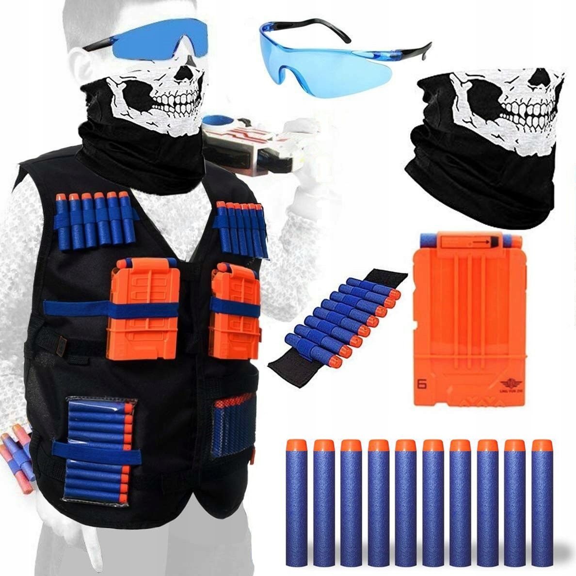 100 STRZAŁEK OKULARY KAMIZELKA TAKTYCZNA BANDANA