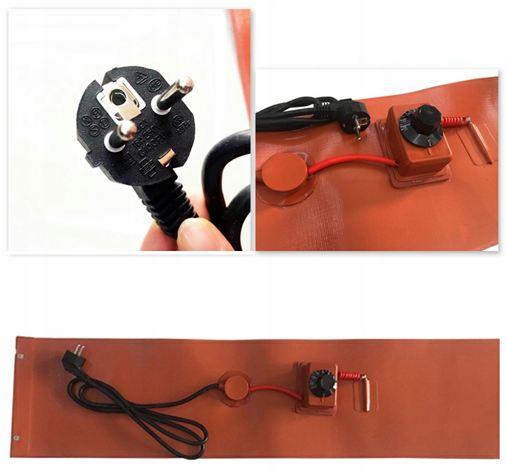 SILIKONOWY PAS GRZEWCZY PODGRZEWACZ TERMOSTAT MATA GRZEWCZA 600*800mm 1900W Marka inny