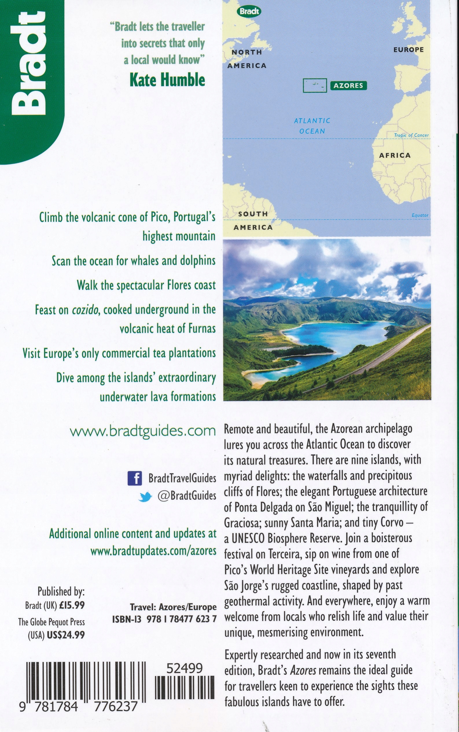 AZORY 7 przewodnik turystyczny BRADT 2019 ISBN 9781784776237