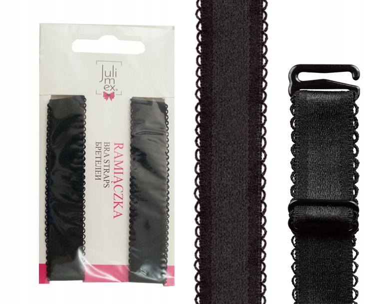 

Julimex ramiączka Czarne Z Koronką RB-404 16 mm