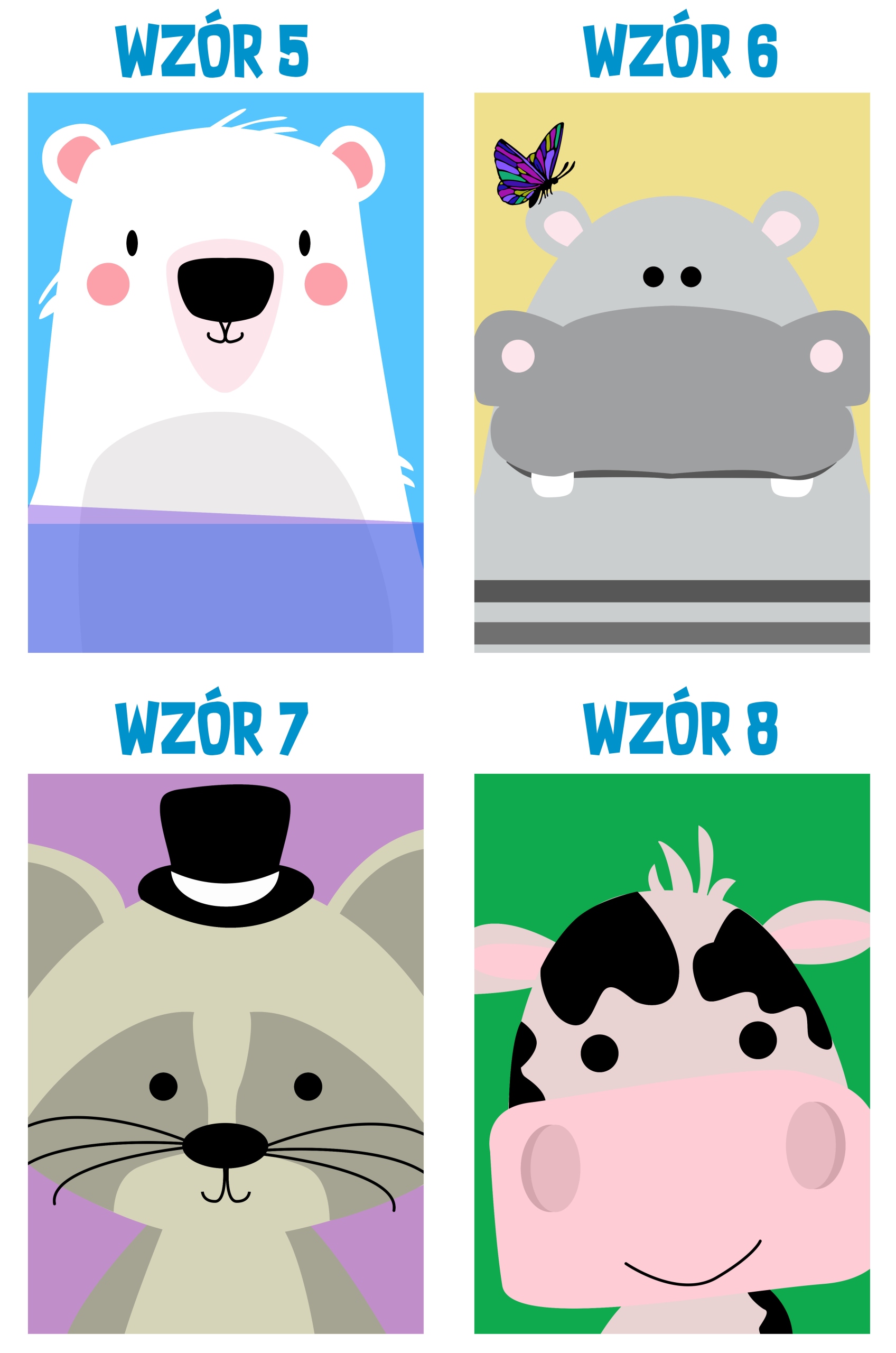 PLAKAT A4 OBRAZEK ZWIERZĘTA PREZENT DLA DZIECKA Płeć chłopcy