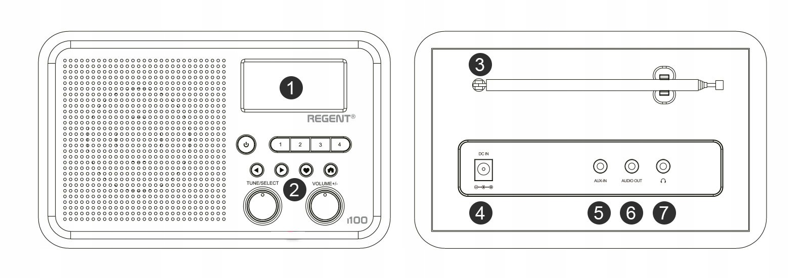 Radio Cyfrowe DAB+ Ferguson i100 Internetowe WiFi przez Internet z Pilotem Model Regent i100 DAB