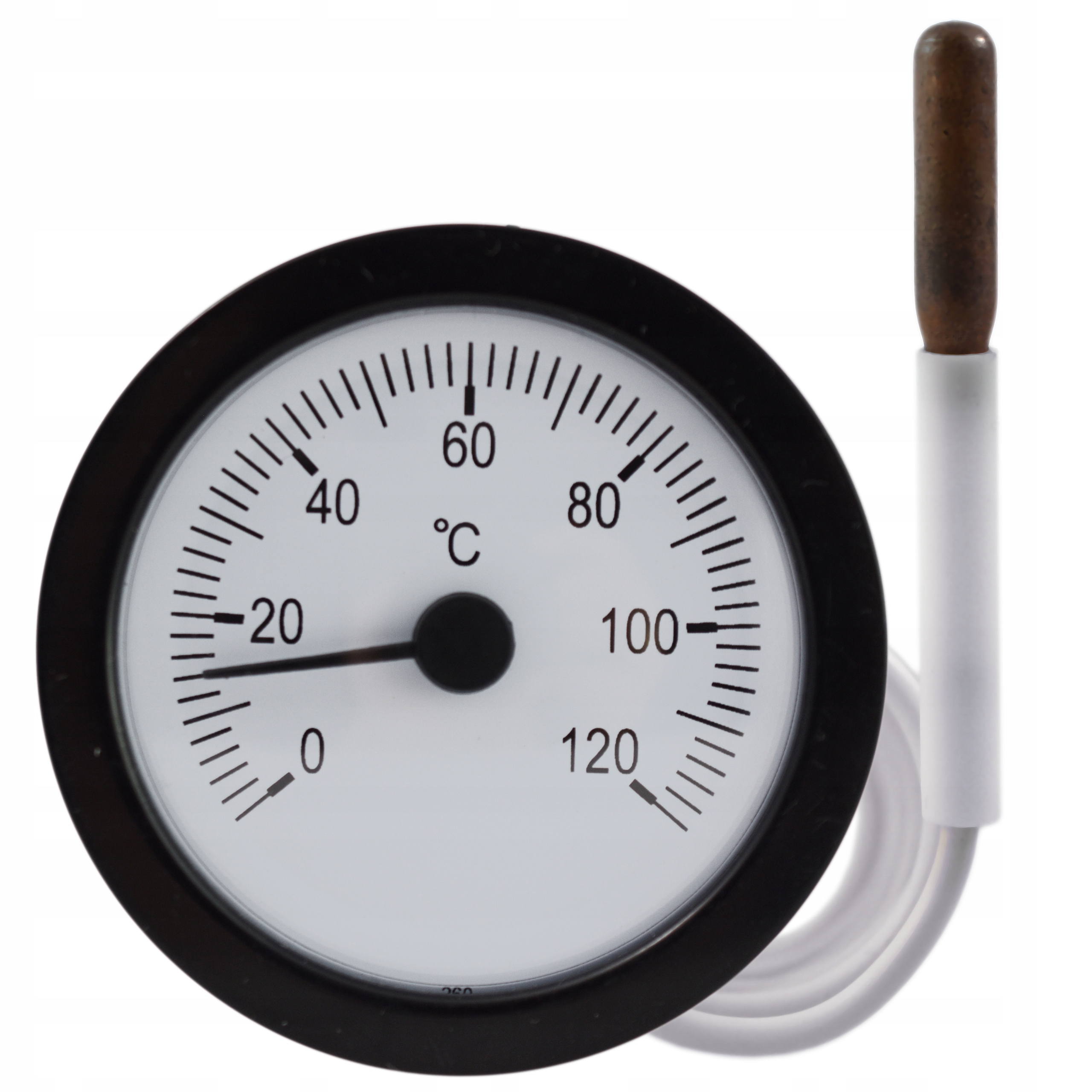 Термометр погружной. Стрелочные термометры для бани. 120 °с, кл. Термометр биметаллический показывающий пред изм от 0,0 до +120,0с. Термометр биметаллический 0,80 мм, 0.
