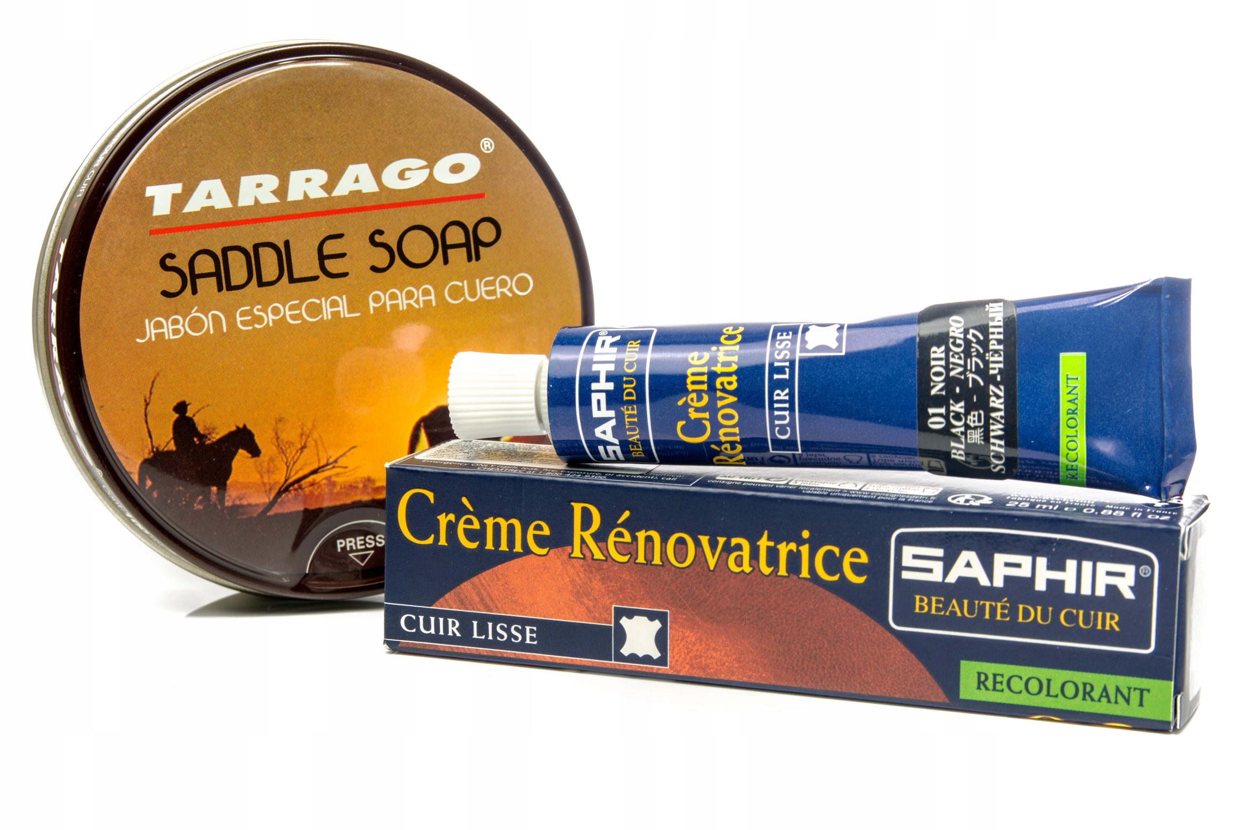 

Zestaw Saphir Krem+mydło+szmatki Renowacja Skóry