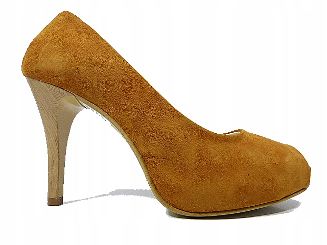 Červené lodičky Sala 36 kožená bezprstová platforma