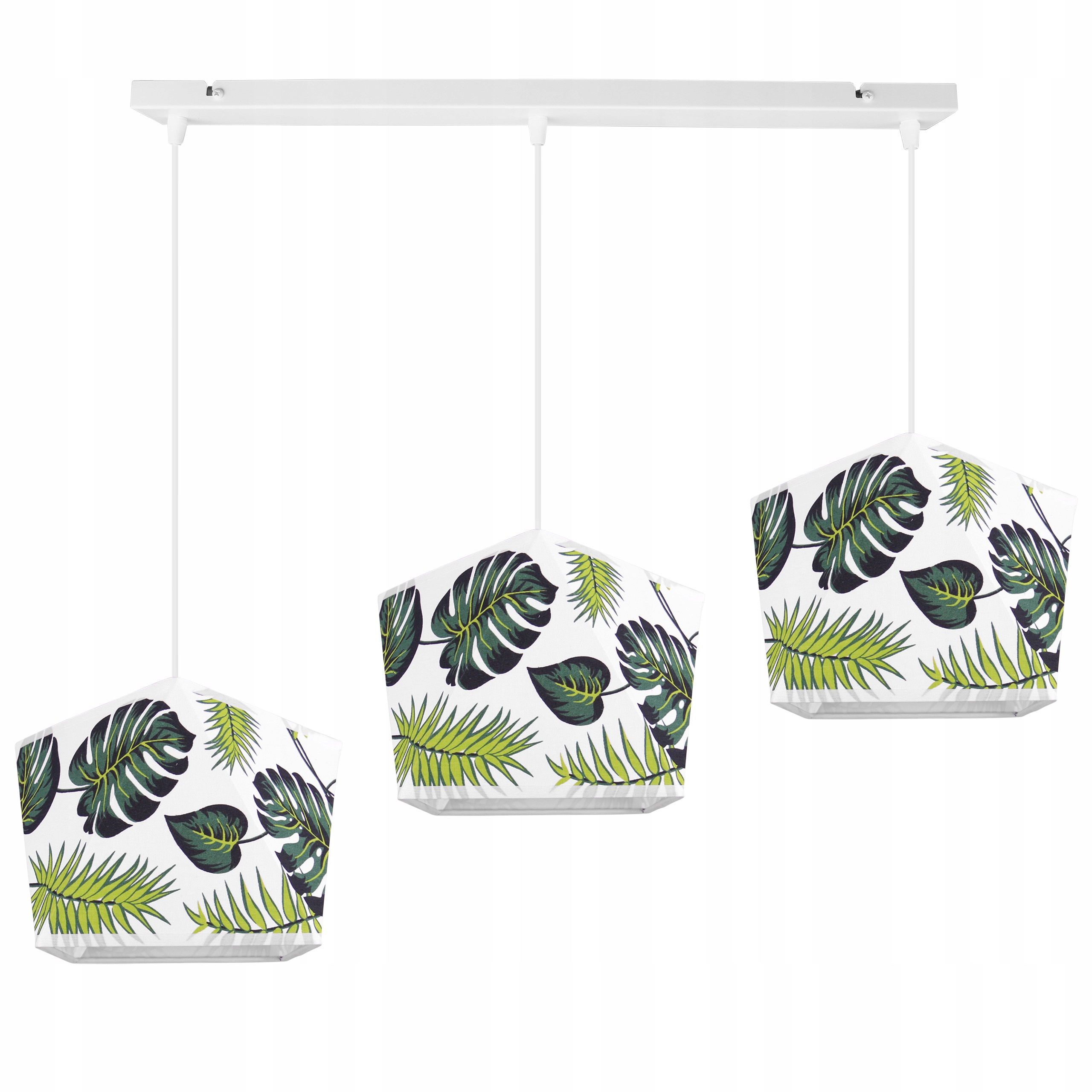 Stropná Závesná Lampa Luster Trojitý, Biela, Tienidlo Do Jedálne, Obývačky