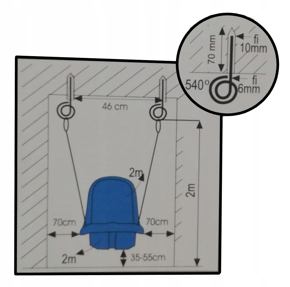 HUŚTAWKA KUBEŁKOWA FOTELIK PLASTIKOWY Z PASAMI POLSKA SAFE DO DOMU I OGRODU Materiał tworzywo