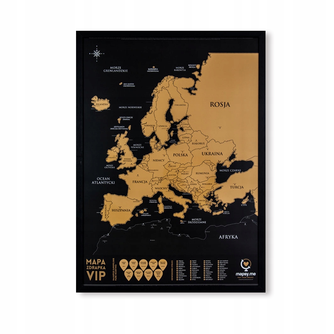 

Zestaw Vip Europa Czarna Drewniana Rama 50x70cm