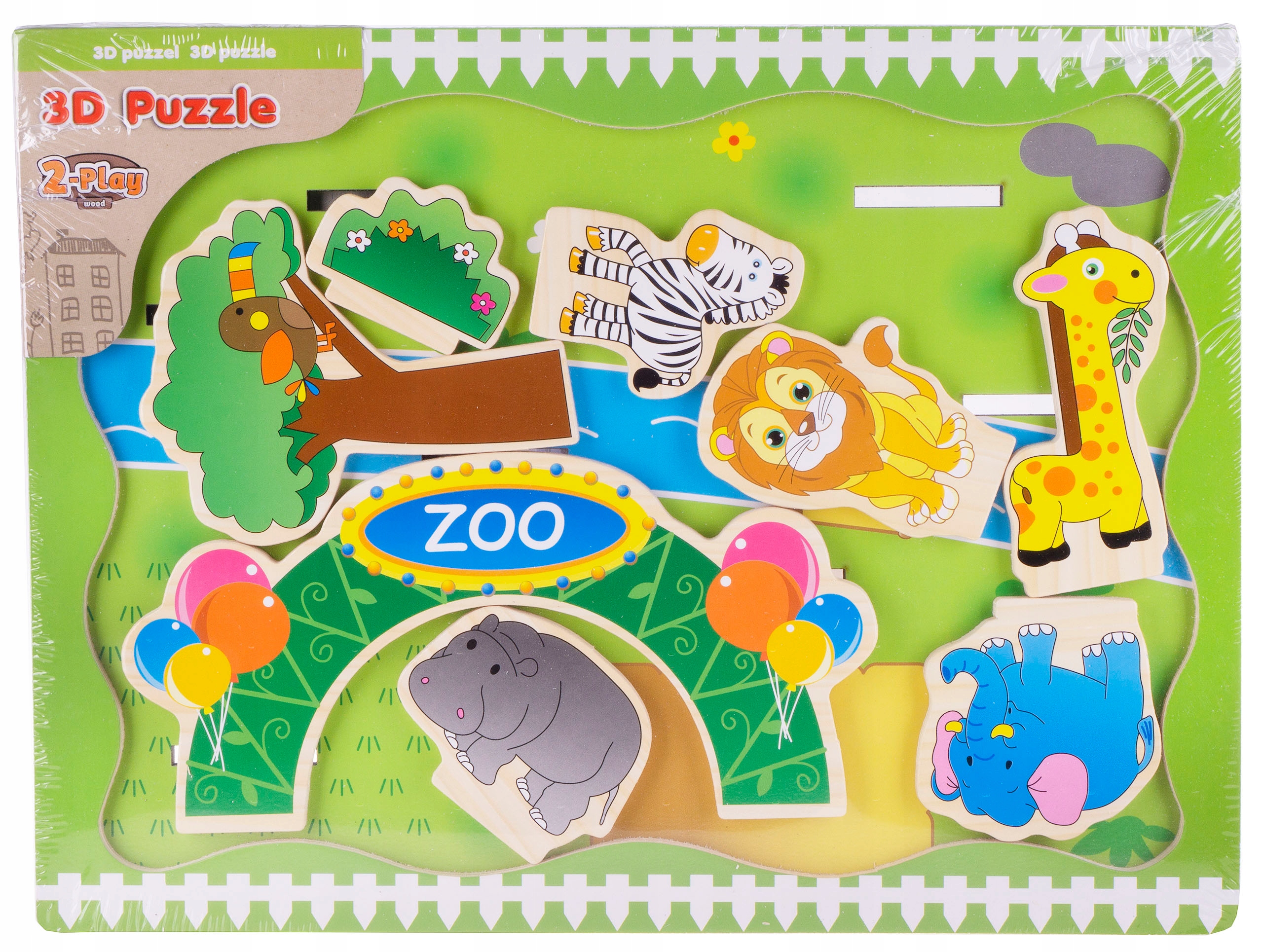 

Układanka Puzzle Drewniane Zwierzęta Dzikie Zoo 3D