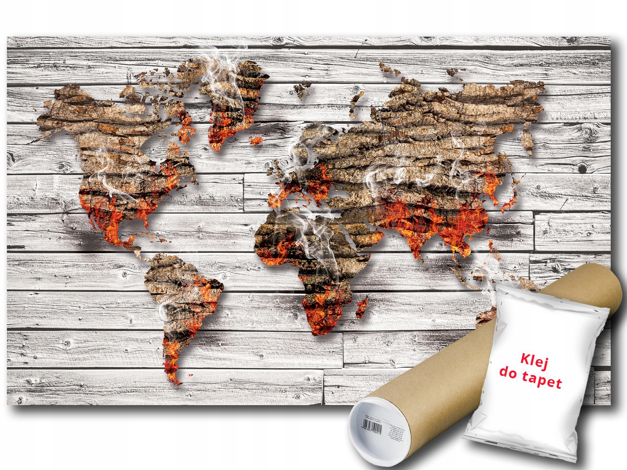 Fototapeta Flizelina Mapa Dřevo Oheň 208x146