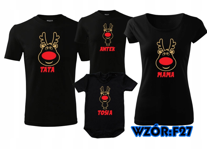 KOSZULKI RODZINNE DLA RODZINY ŚWIĄTECZNE prezent Kolekcja RODZINNE