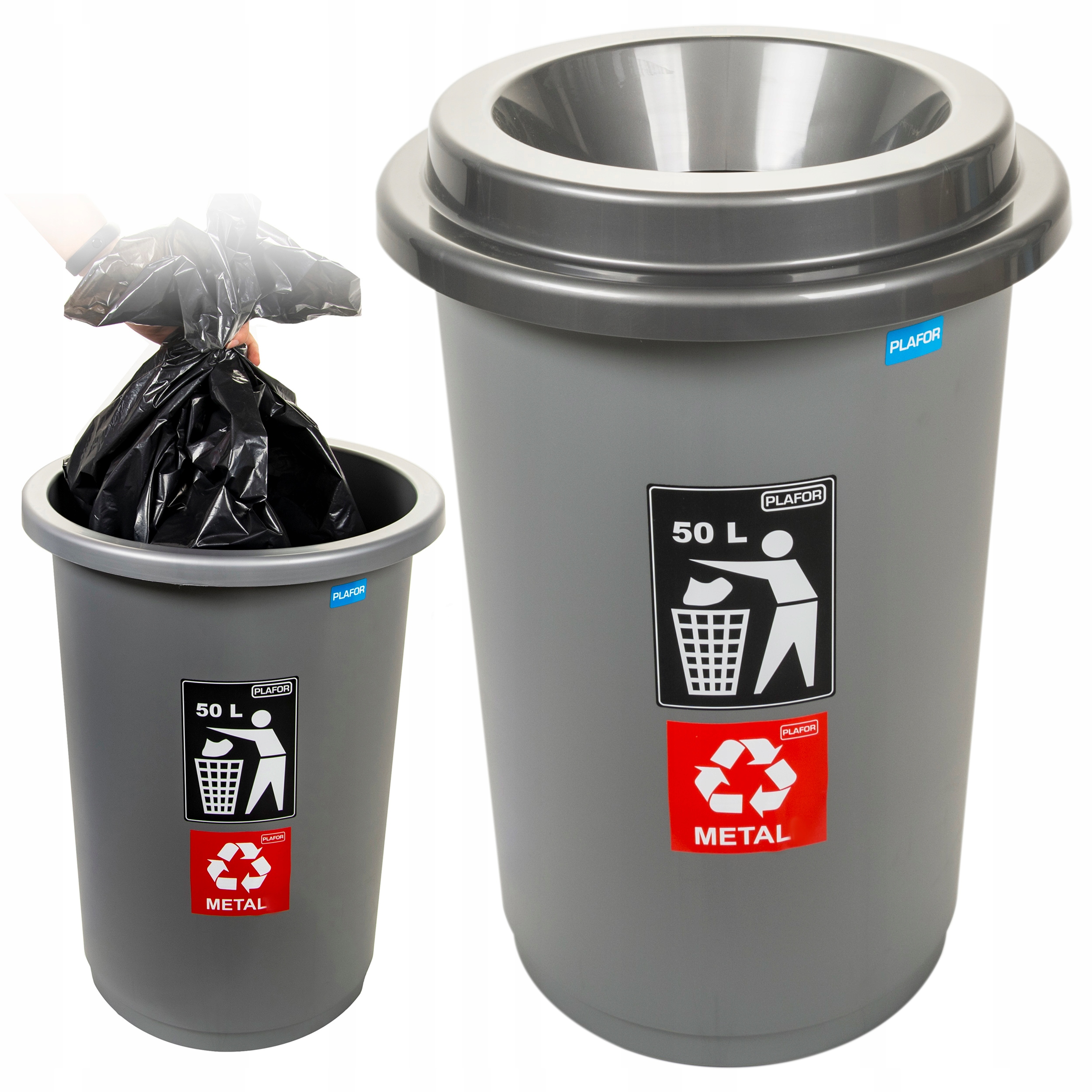 

Kosz do segregacji śmieci odpadów pojemnik metal