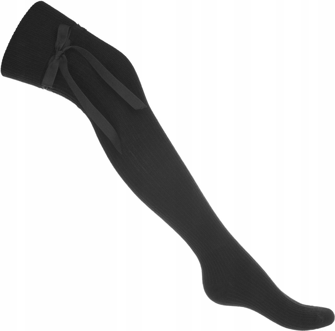 

Zakolanówki Milena Prążki Ze Wstążką Czarne 37-41