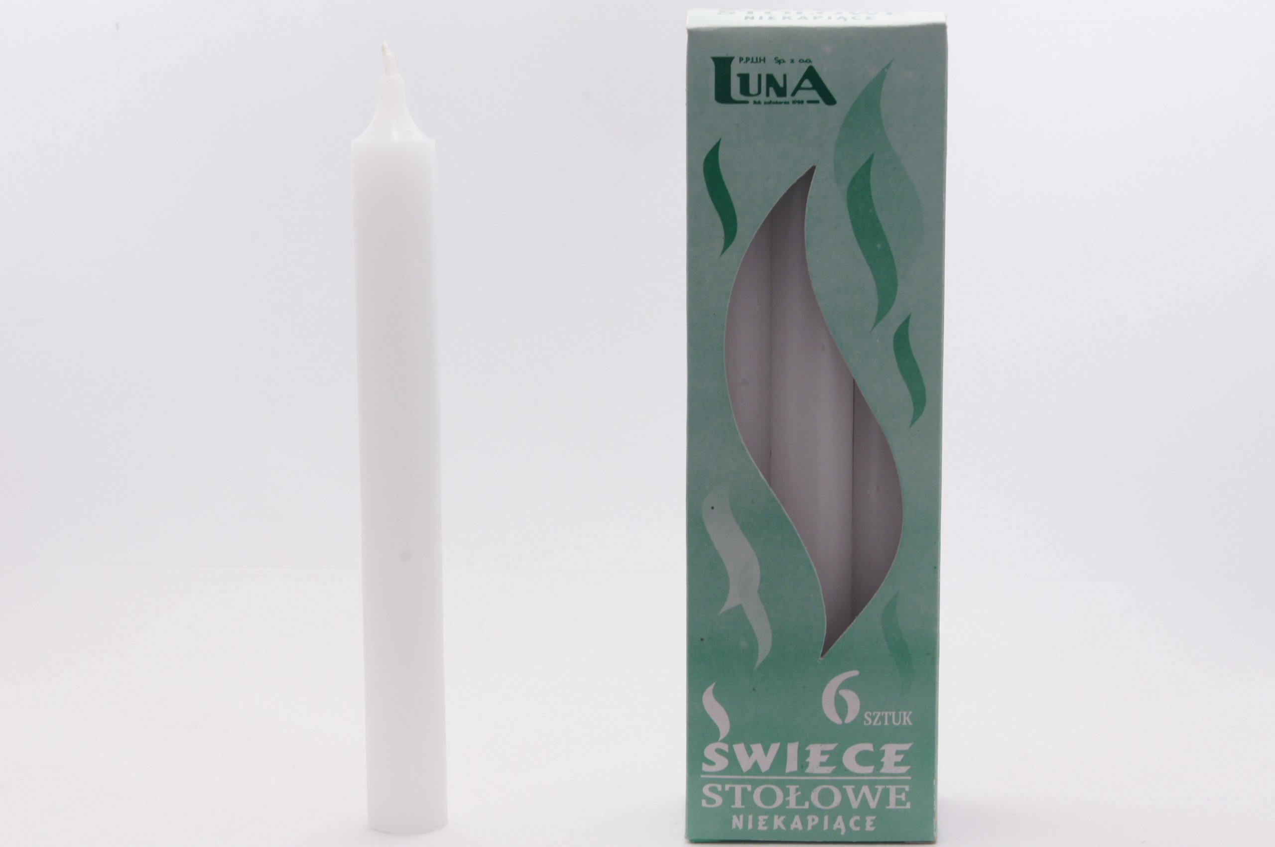 

Świeca stołowa biała prosta producent 6szt