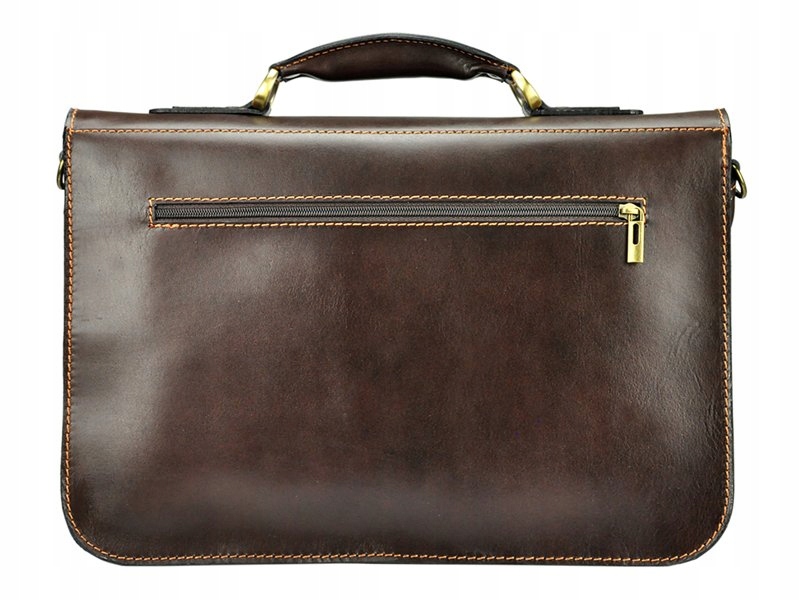 TECZKA MĘSKA SKÓRZANA AKTÓWKA NA DOKUMENTY LAPTOP Wzór dominujący bez wzoru