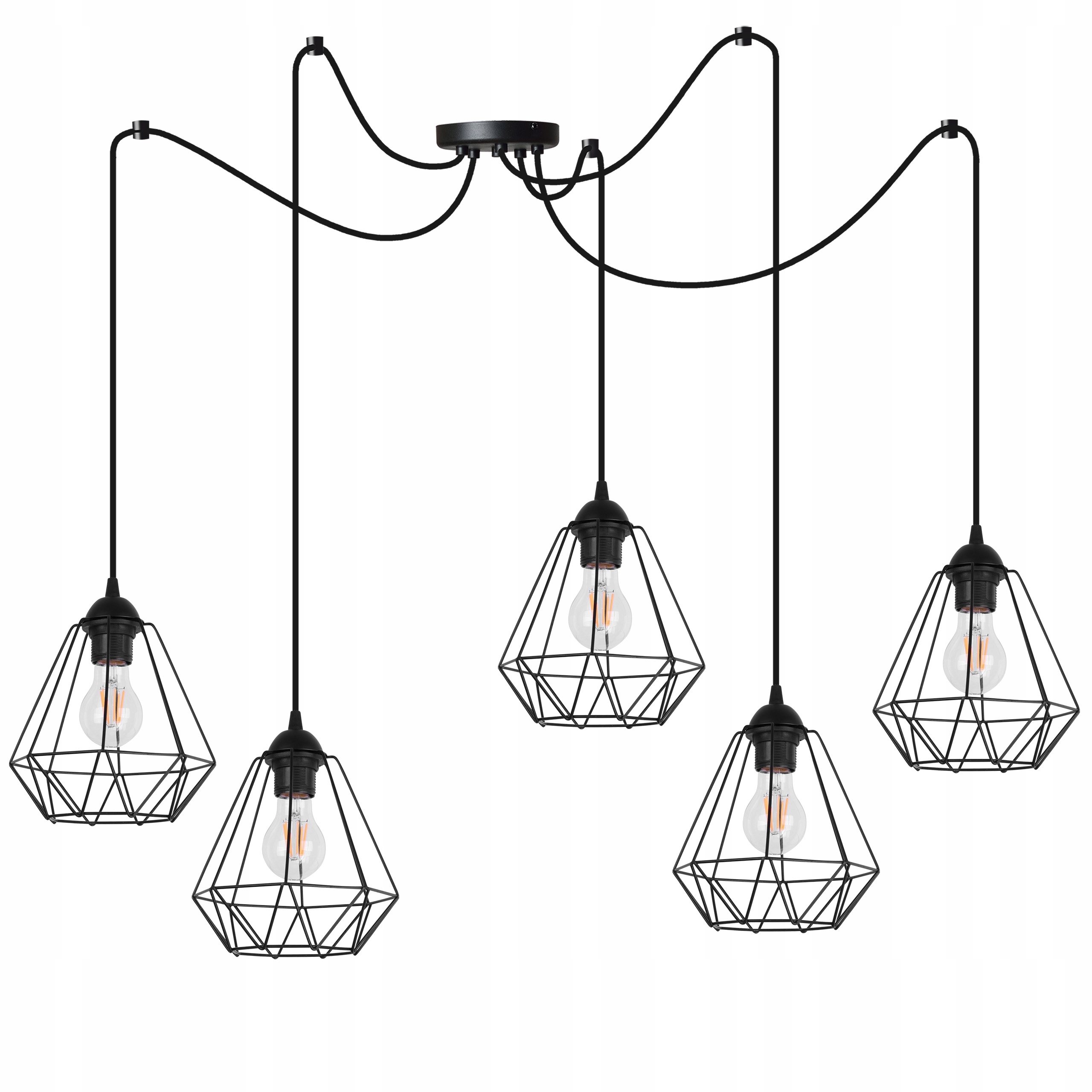 Závěsné Stropní Svítidlo Černý Lustr Pavouk Loft Do Obývacího Pokoje Kuchyně