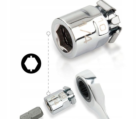 

Adapter uchwyt 1/4 Bit bitów klucz 10mm King Tony