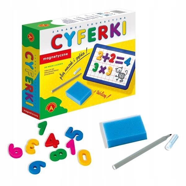

Cyferki magnetyczne + Tablica + Mazak nauka Zabawa