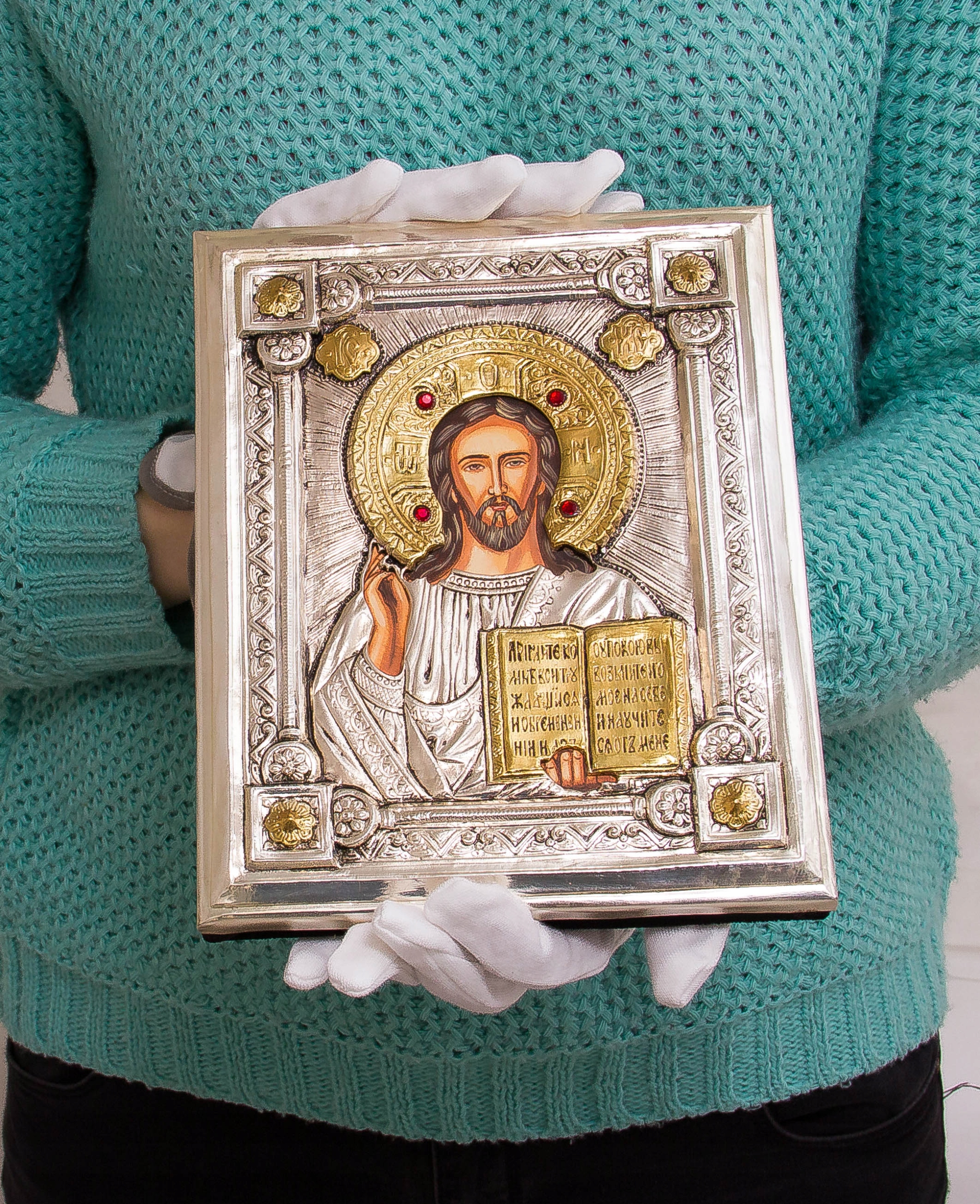 Ikona Chrystusta Pantokratora MALOWANA nr 121 Oryginalność Oryginalne