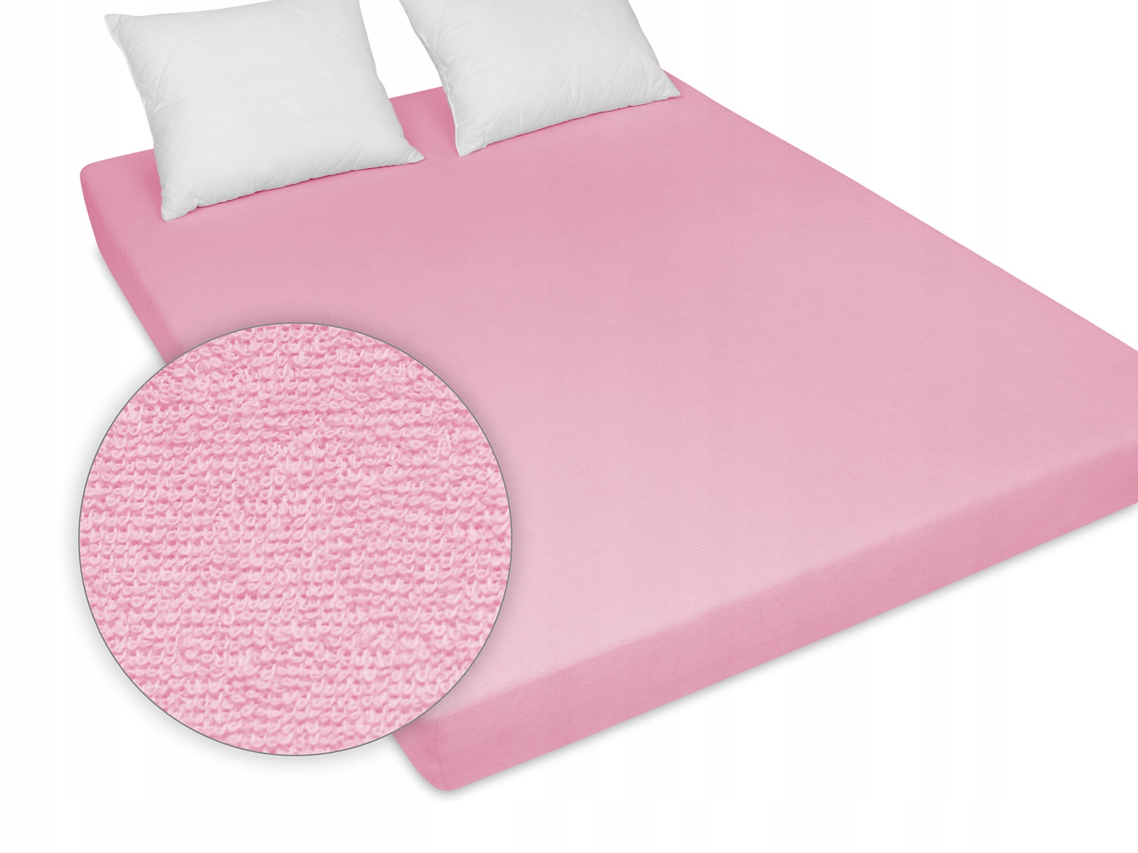 

Prześcieradło frotta z gumką różowe 180/200 cm