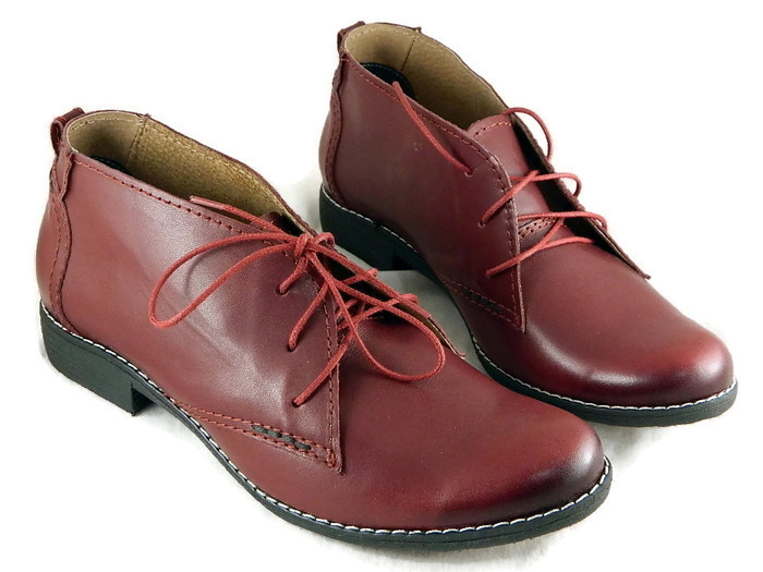 STYLOWE SZNUROWANE TRZEWIKI PÓŁBUTY SKÓRA UNI-60 Długość wkładki 24.3 cm