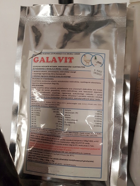 

Witaminy elektrolity aminokwasy dla drobiu gołębi