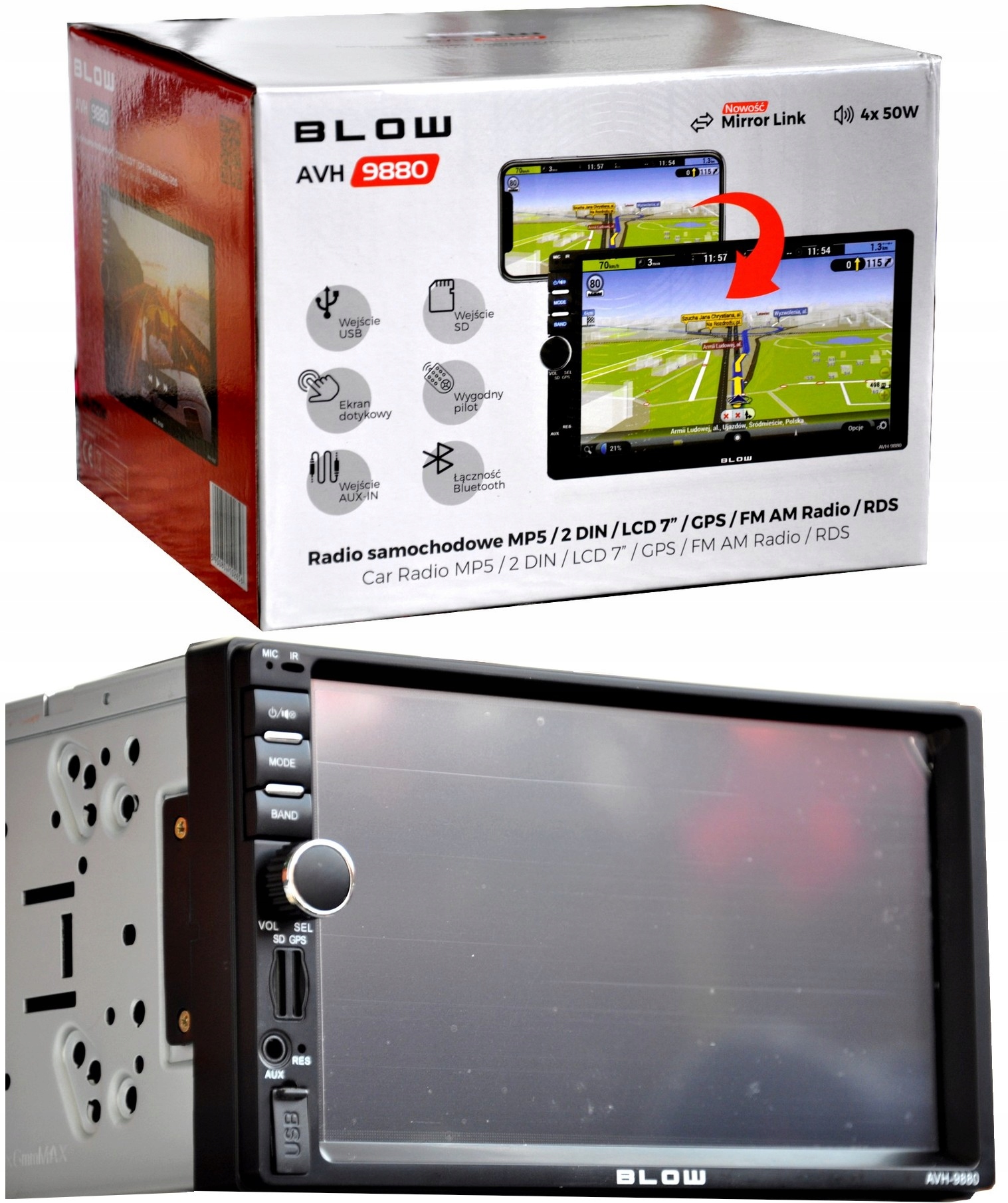 RADIO SAMOCHODOWE BLOW 2DIN MAPA EUROPY GPS SD USB Liczba zapamiętywanych stacji 30