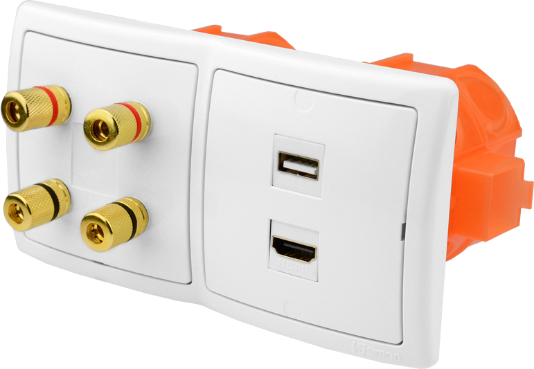 2× Gniazdo HDMI Kontakt Simon 4G USB/HDMI białe