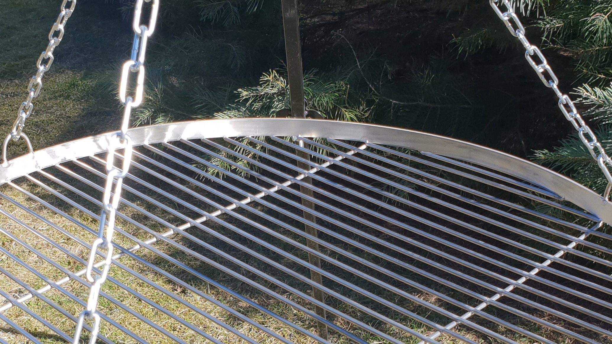 GRILL TRÓJNÓG OGRODOWY 185CM RUSZT NIERDZEWNY 70CM Średnica/szerokość rusztu 70 cm