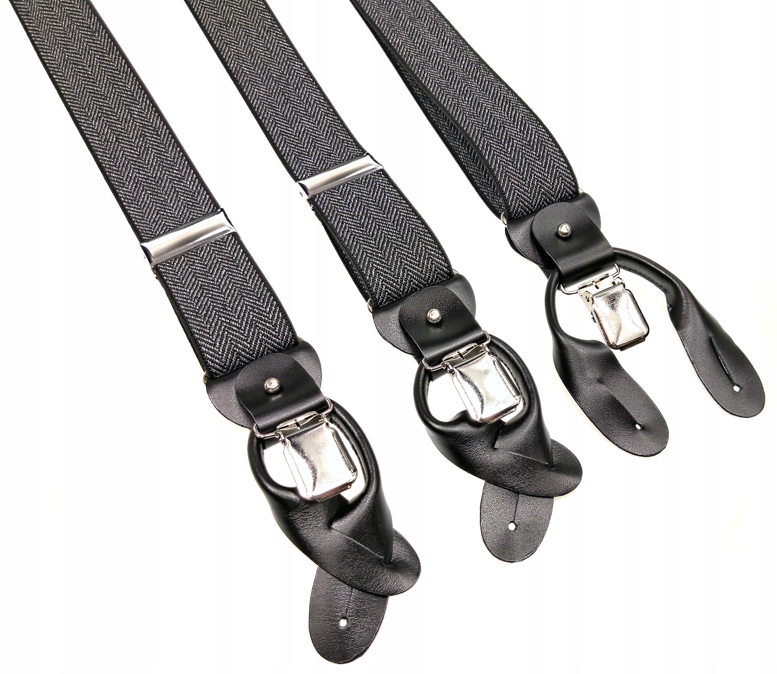 Szelki do spodni na guziki 2w1 GUMA JODEŁKA CZARNA Kolor wielokolorowy