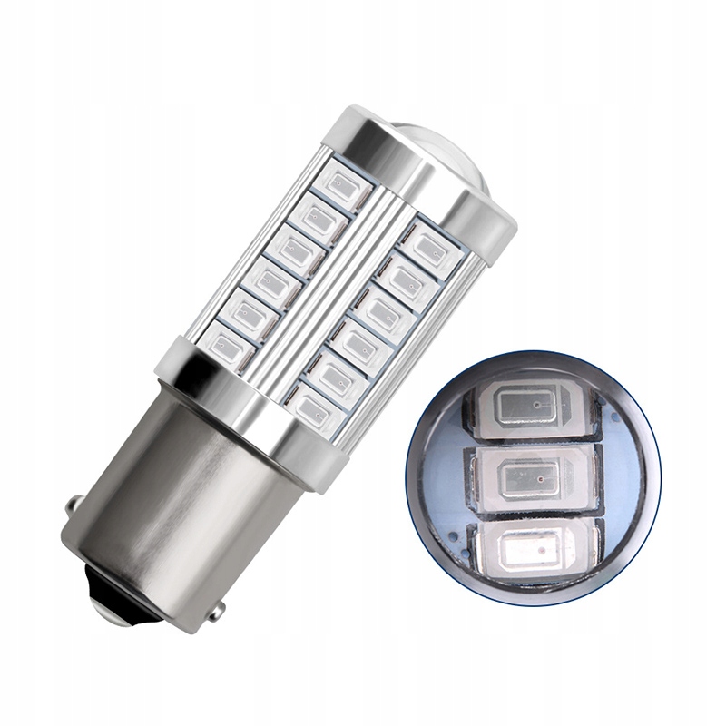 ŻARÓWKA LED 33 SMD 5630 P21W R10W BA15S CZERWONA Producent inny