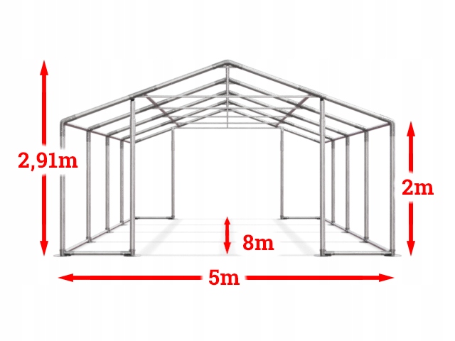 5x8m 2-2,91m Namiot handlowy catering całoroczny EAN (GTIN) 5902613132589