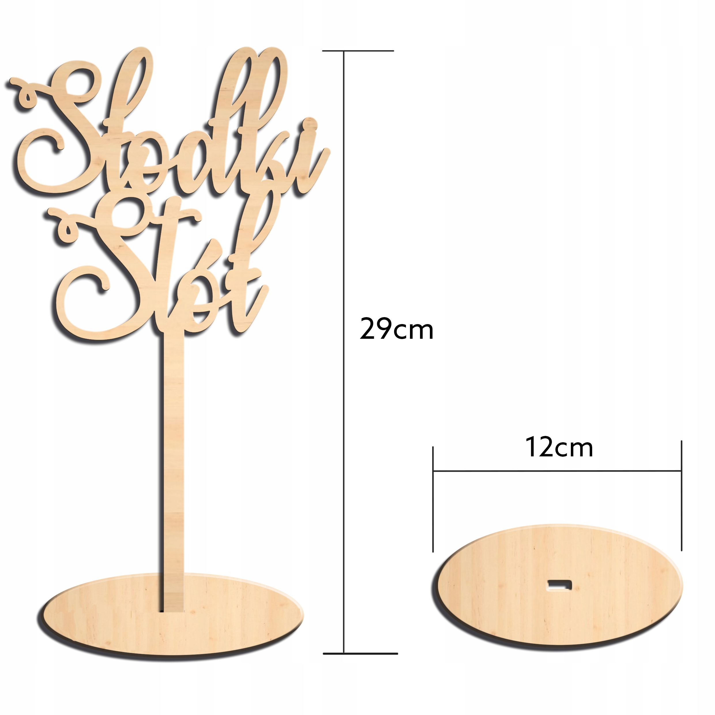 Stojący napis SŁODKI STÓŁ DEKORACJA WESELE ŚLUB Wysokość produktu 29 cm