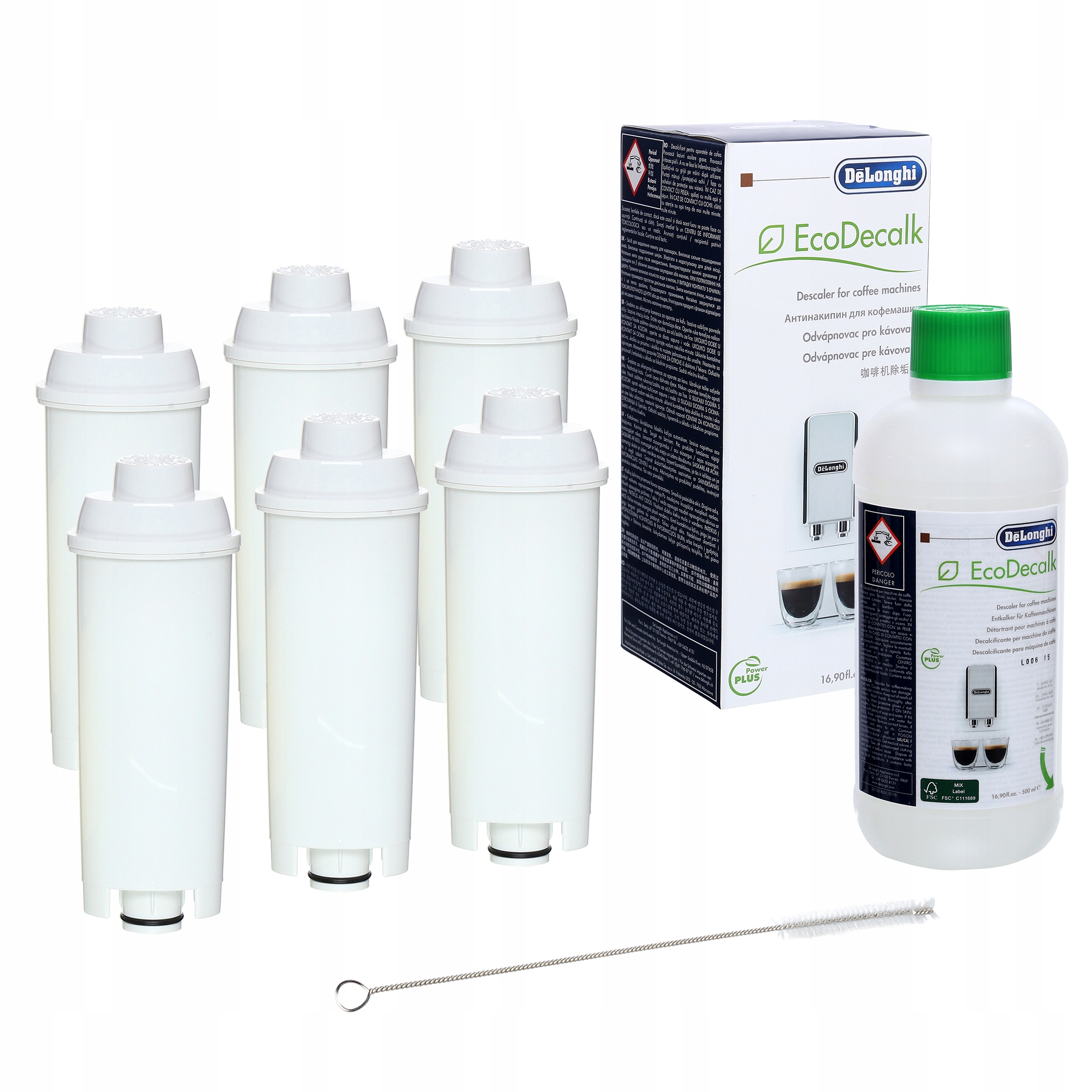 

6x Filtr wody+ Delonghi Odkamieniacz DLSC500 500ml