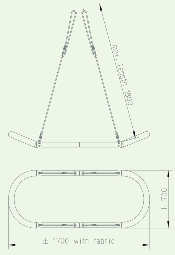 Huśtawka bocianie gniazdo długa - hamak do ogrodu Marka KBT