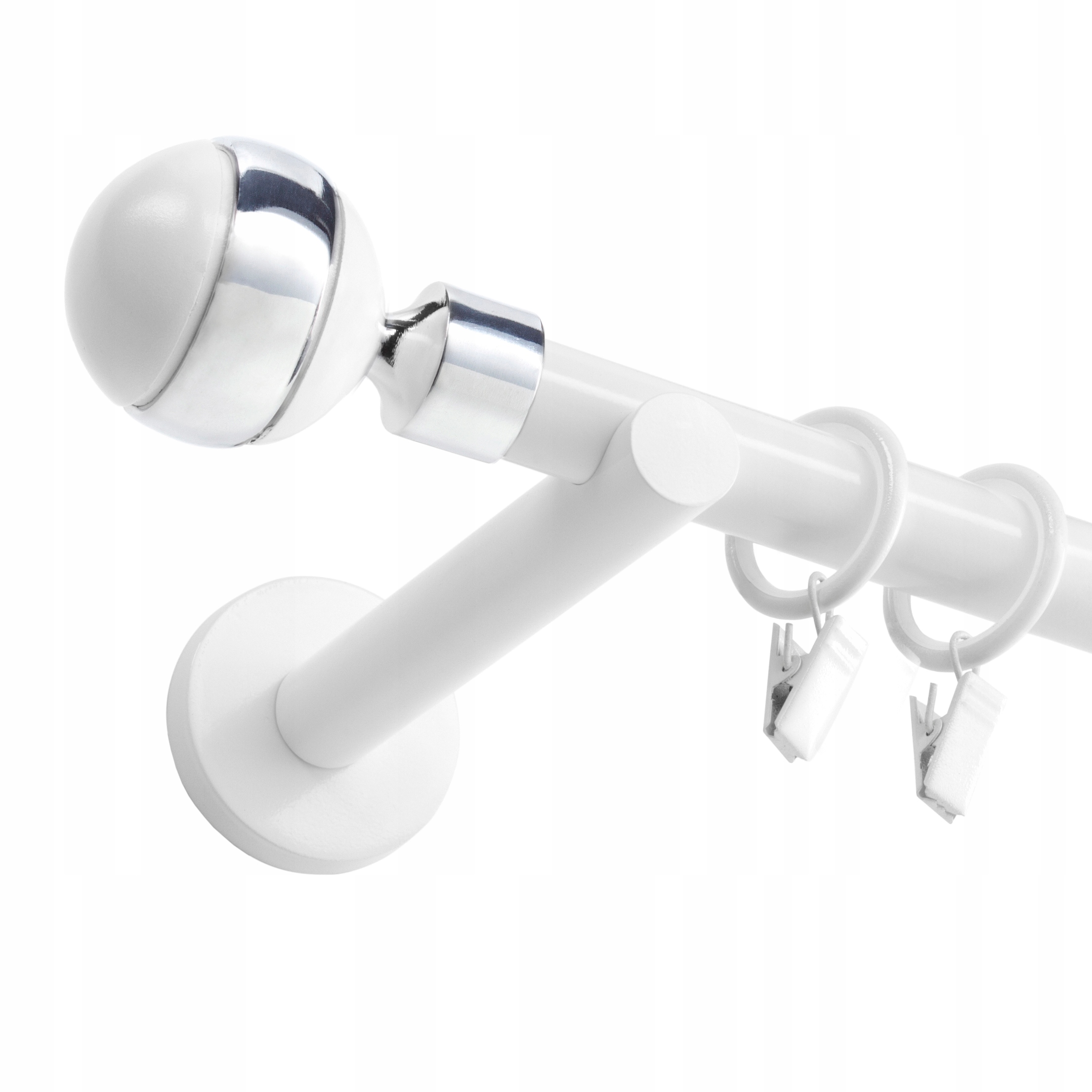 

Karnisz Metalowy Biały Fi 19mm / 400cm Różne Wzory