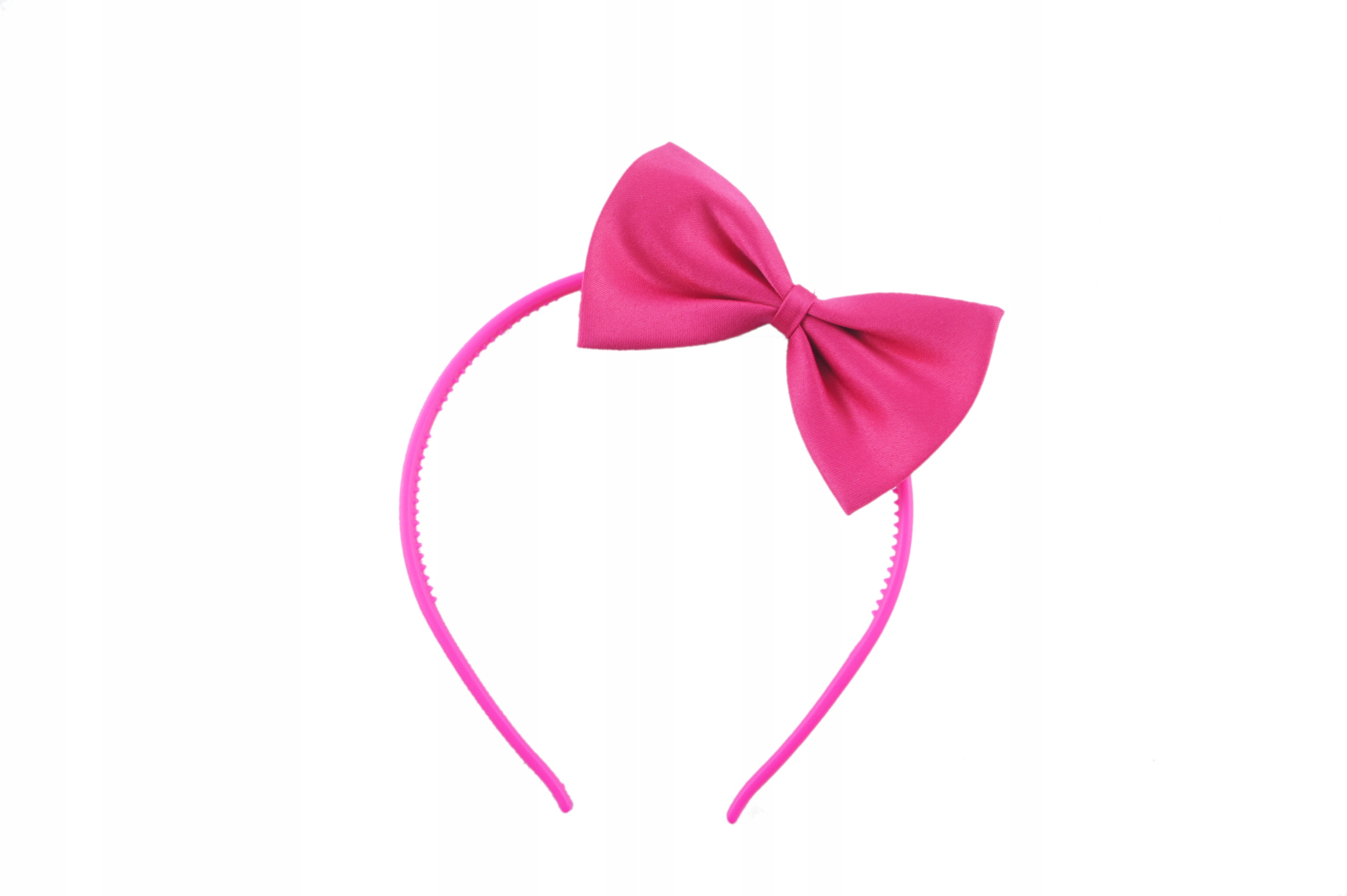 OPASKA Z KOKARDKĄ na głowę/ włosy GŁADKA FUKSJA CIEMNY RÓŻ uniwersalna