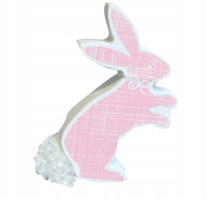 ZAJĄC ZAJĄCZEK DREWNIANY RÓŻOWY 8cm