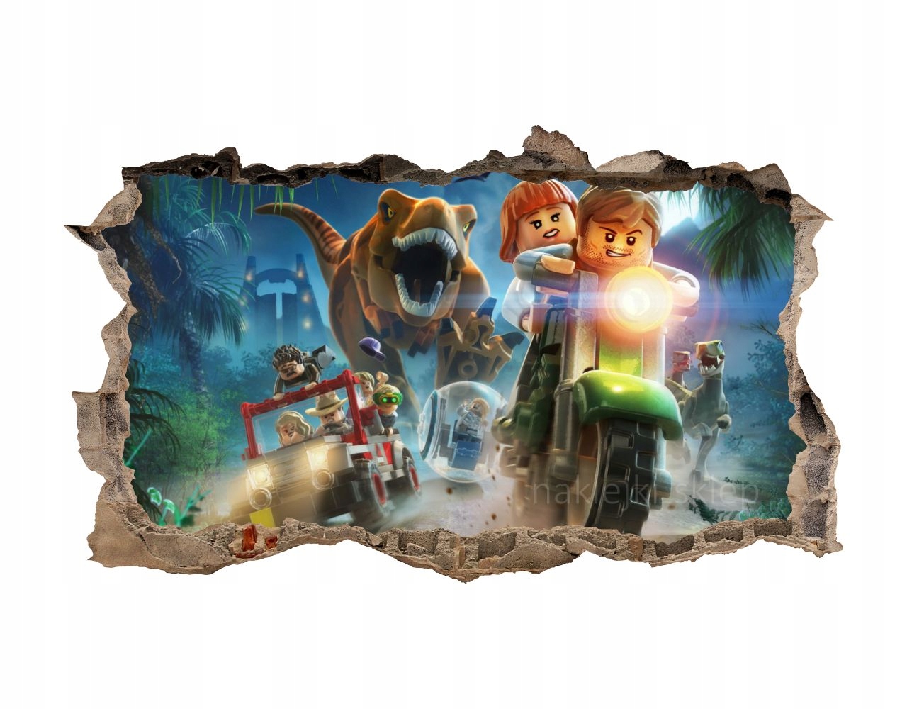 

Naklejka na ścianę Lego Jurassic World dziura